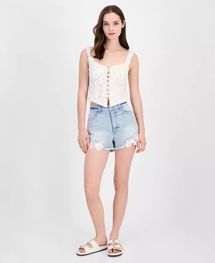 Джинсовые шорты Mom с кружевными деталями для девушек Tinseltown, синий
Джинсовые шорты Mom с кружевными деталями для девушек Tinseltown, синий