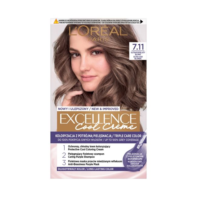 L'Oreal excellence cool кремовая краска для волос L'oreal Paris, цвет 7,11 ultra pelenų atspalvio blondinė
L'Oreal excellence cool кремовая краска для волос L'oreal Paris, цвет 7,11 ultra pelenų atspalvio blondinė