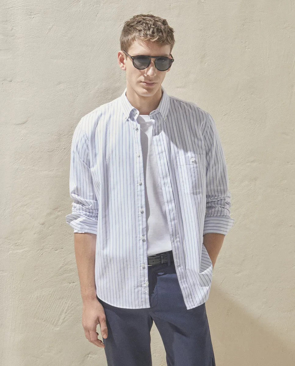 Мужская полосатая рубашка оксфорд Dustin, светло-голубой
Мужская полосатая рубашка оксфорд Dustin, светло-голубой