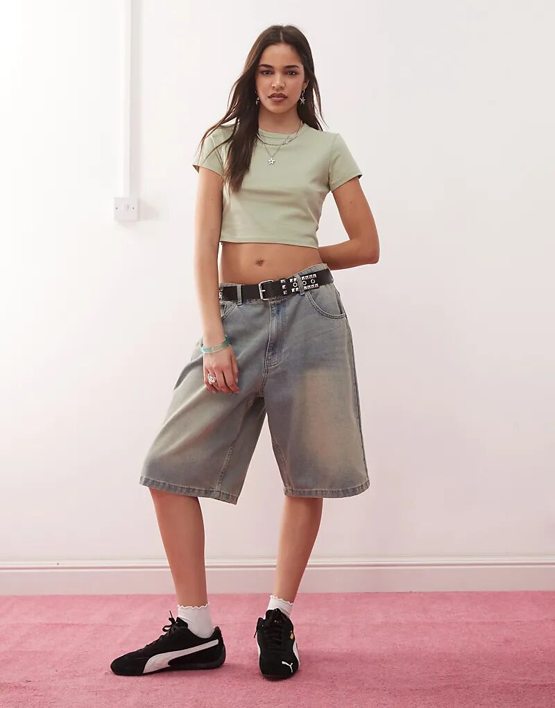 Футболка COLLUSION с короткими рукавами, суперкроп, зеленого цвета
Футболка COLLUSION с короткими рукавами, суперкроп, зеленого цвета