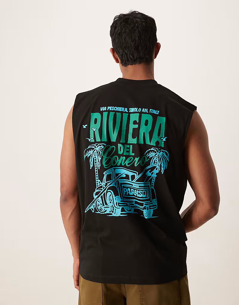 Майка ASOS DESIGN большого размера с принтом «Актуальное лето» черного цвета
Майка ASOS DESIGN большого размера с принтом «Актуальное лето» черного цвета