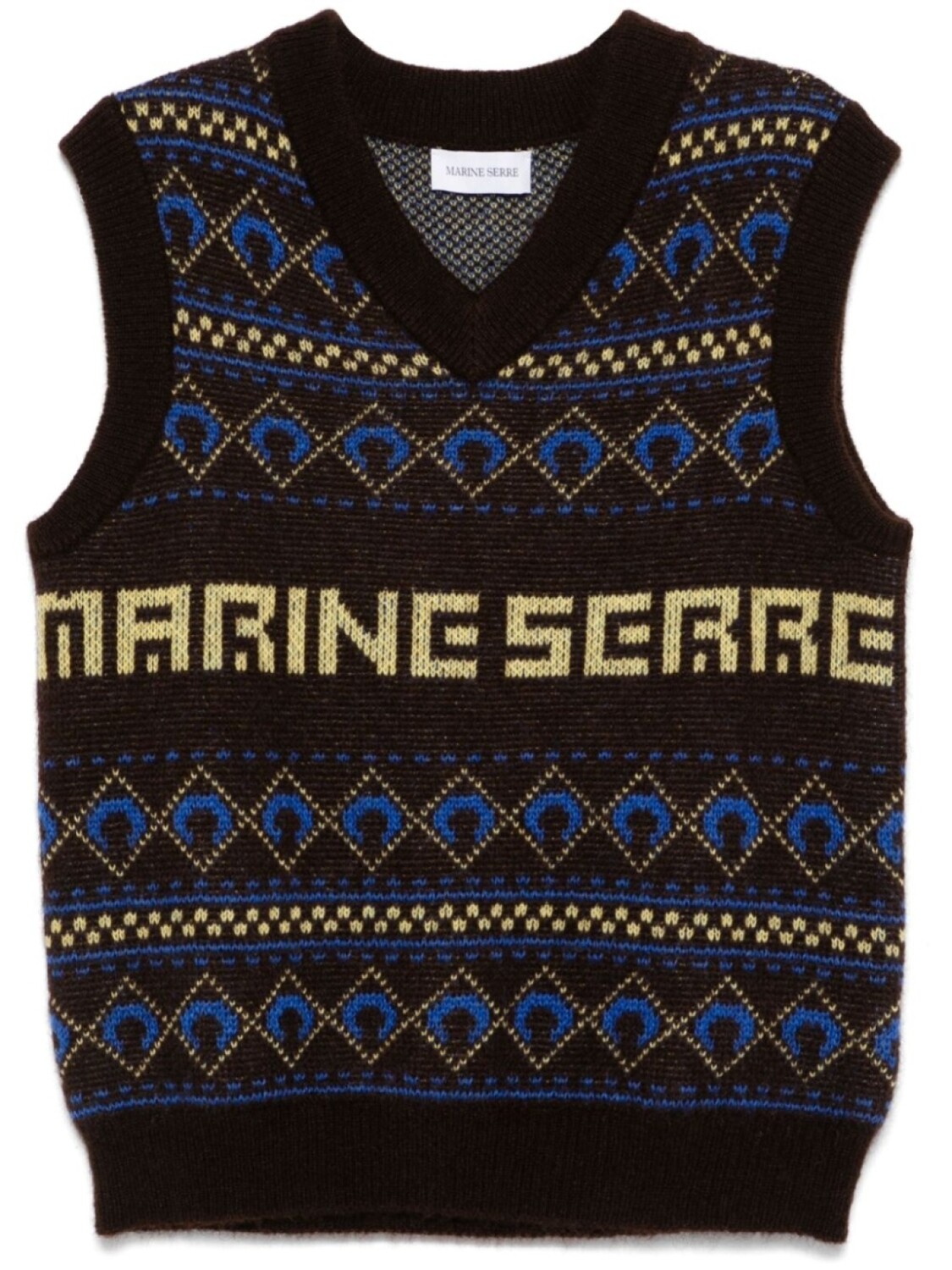 Жаккардовый жилет Marine Serre, коричневый
Жаккардовый жилет Marine Serre, коричневый