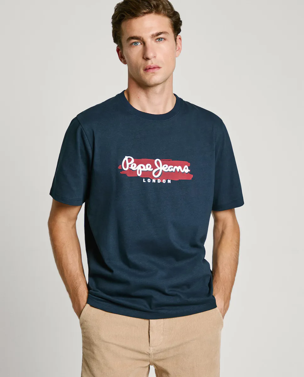 Мужская футболка с короткими рукавами и принтом логотипа Pepe Jeans, темно-синий
Мужская футболка с короткими рукавами и принтом логотипа Pepe Jeans, темно-синий