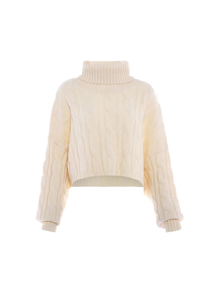 MyMo Женский свитер с высоким воротником из белой шерсти
MyMo Женский свитер с высоким воротником из белой шерсти