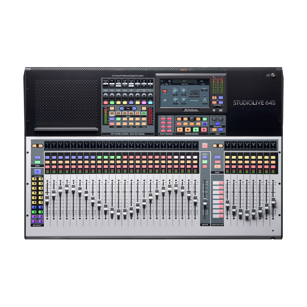 PreSonus StudioLive 64S 64-канальный микшер с 43 шинами микширования, 33 моторизованными фейдерами и интерфейсом USB 64x64
PreSonus StudioLive 64S 64-канальный микшер с 43 шинами микширования, 33 моторизованными фейдерами и интерфейсом USB 64x64