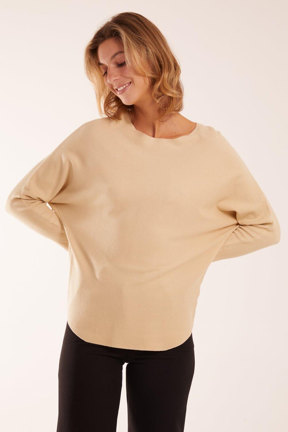 Однотонный вязаный топ с крыльями летучей мыши Blue Vanilla, бежевый
Однотонный вязаный топ с крыльями летучей мыши Blue Vanilla, бежевый