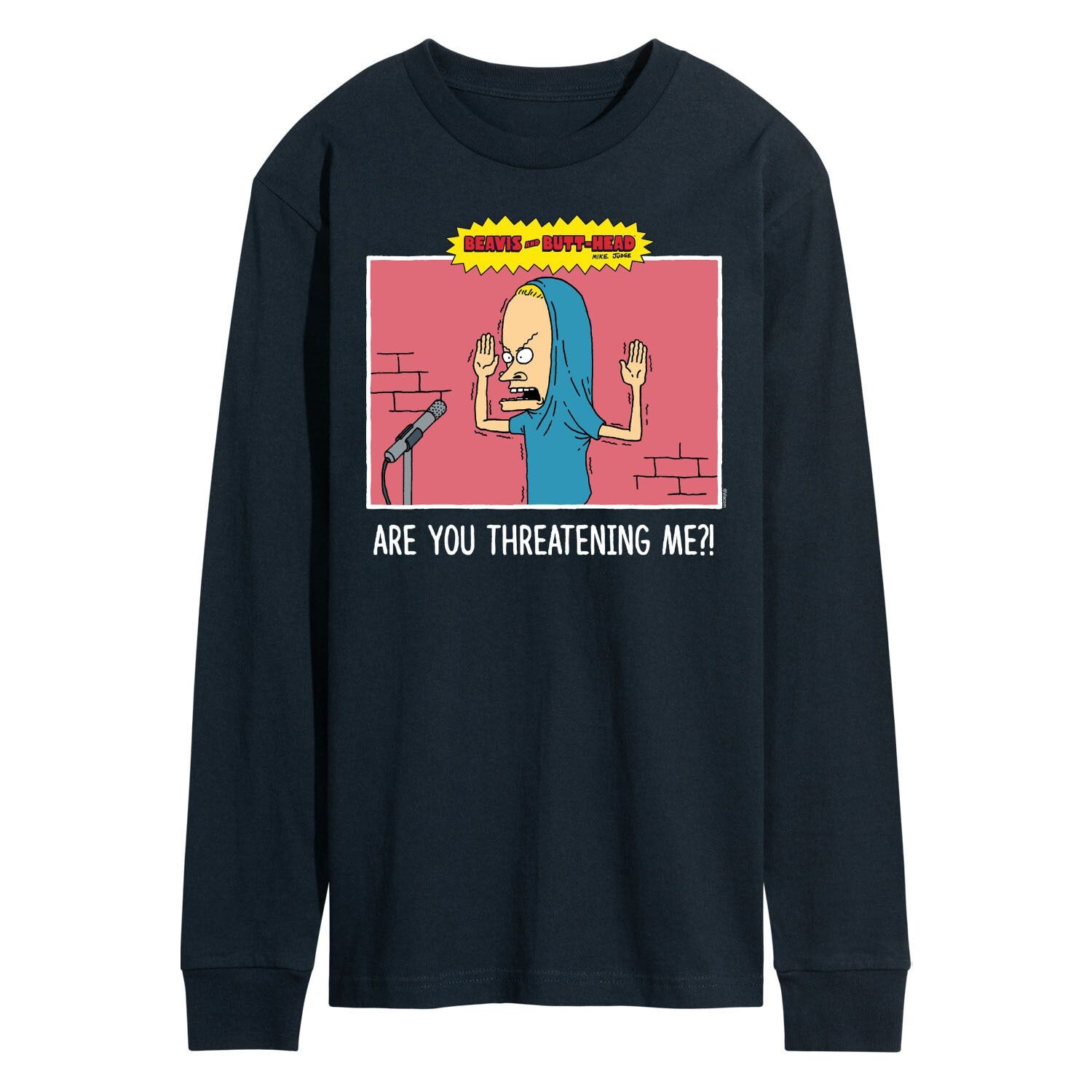 Мужская футболка с длинными рукавами Beavis And Butthead Threating Me Licensed Character
Мужская футболка с длинными рукавами Beavis And Butthead Threating Me Licensed Character