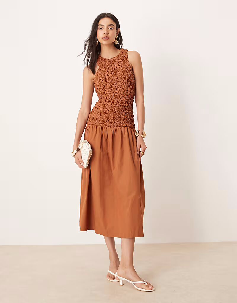 Платье цвета «манго» с заниженной талией и фактурной жатой тканью, ярко-оранжевого цвета Mango
Платье цвета «манго» с заниженной талией и фактурной жатой тканью, ярко-оранжевого цвета Mango