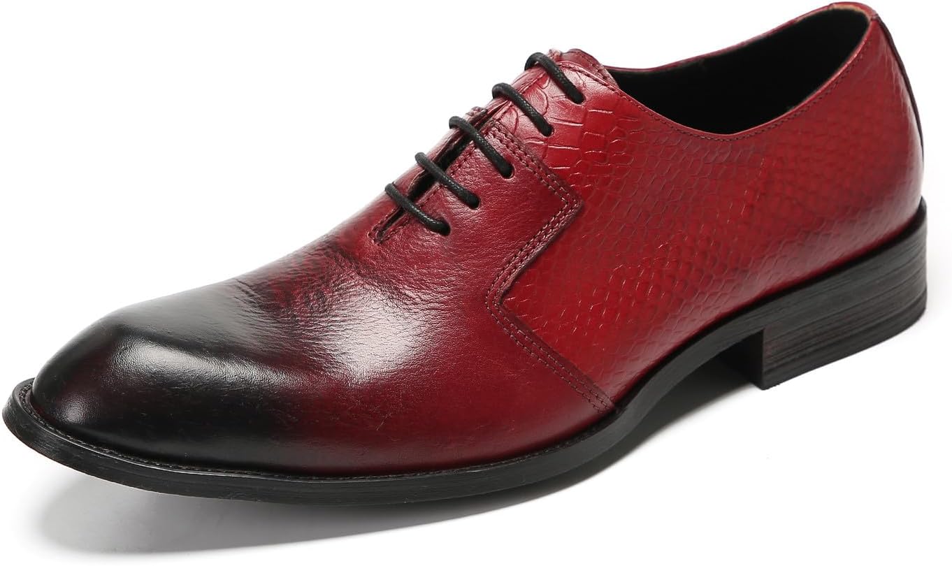 Мужские классические туфли Santimon Oxfords Формальные деловые кожаные дерби с крыльями, модные, для выпускного вечера, с тиснением под крокодила, свадебные туфли под смокинг, красный
Мужские классические туфли Santimon Oxfords Формальные деловые кожаные дерби с крыльями, модные, для выпускного вечера, с тиснением под крокодила, свадебные туфли под смокинг, красный