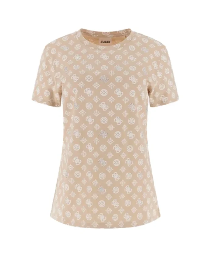 Бежевая футболка с многоцветным логотипом G Guess, бежевый
Бежевая футболка с многоцветным логотипом G Guess, бежевый