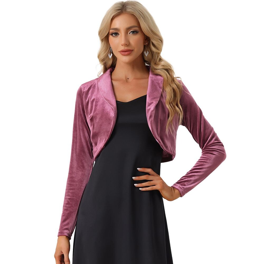 Бархатный укороченный топ для женского кардигана с открытым передним воротником и длинными рукавами ALLEGRA K, фиолетовый
Бархатный укороченный топ для женского кардигана с открытым передним воротником и длинными рукавами ALLEGRA K, фиолетовый