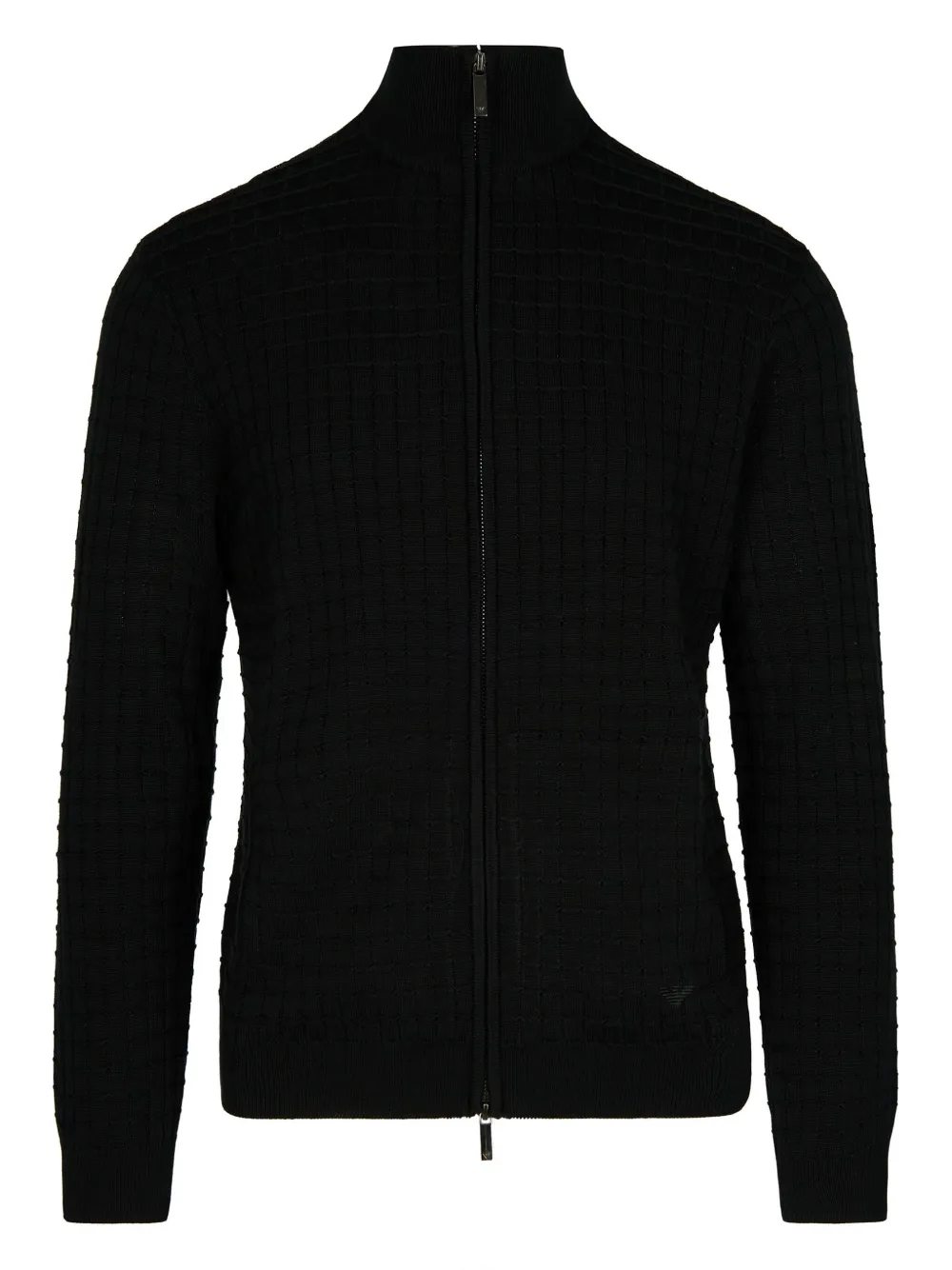 Кардиган с сетчатым узором и застежкой-молнией спереди EMPORIO ARMANI, черный
Кардиган с сетчатым узором и застежкой-молнией спереди EMPORIO ARMANI, черный