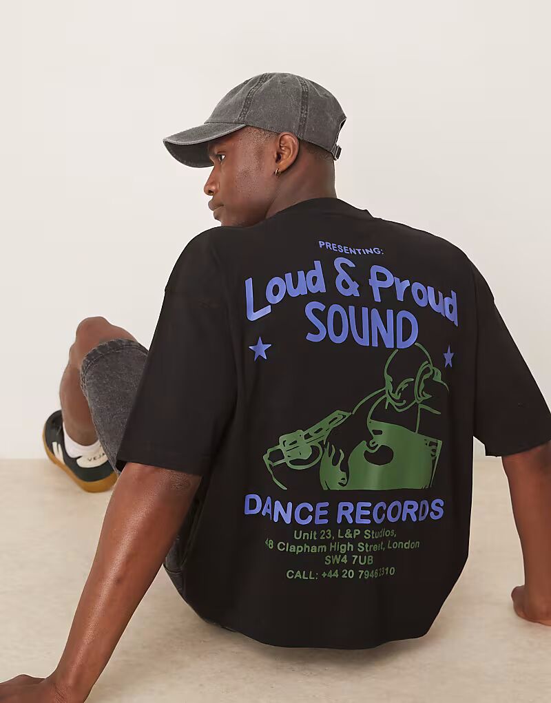 Футболка свободного кроя с мультяшным принтом черного цвета Asos Design
Футболка свободного кроя с мультяшным принтом черного цвета Asos Design