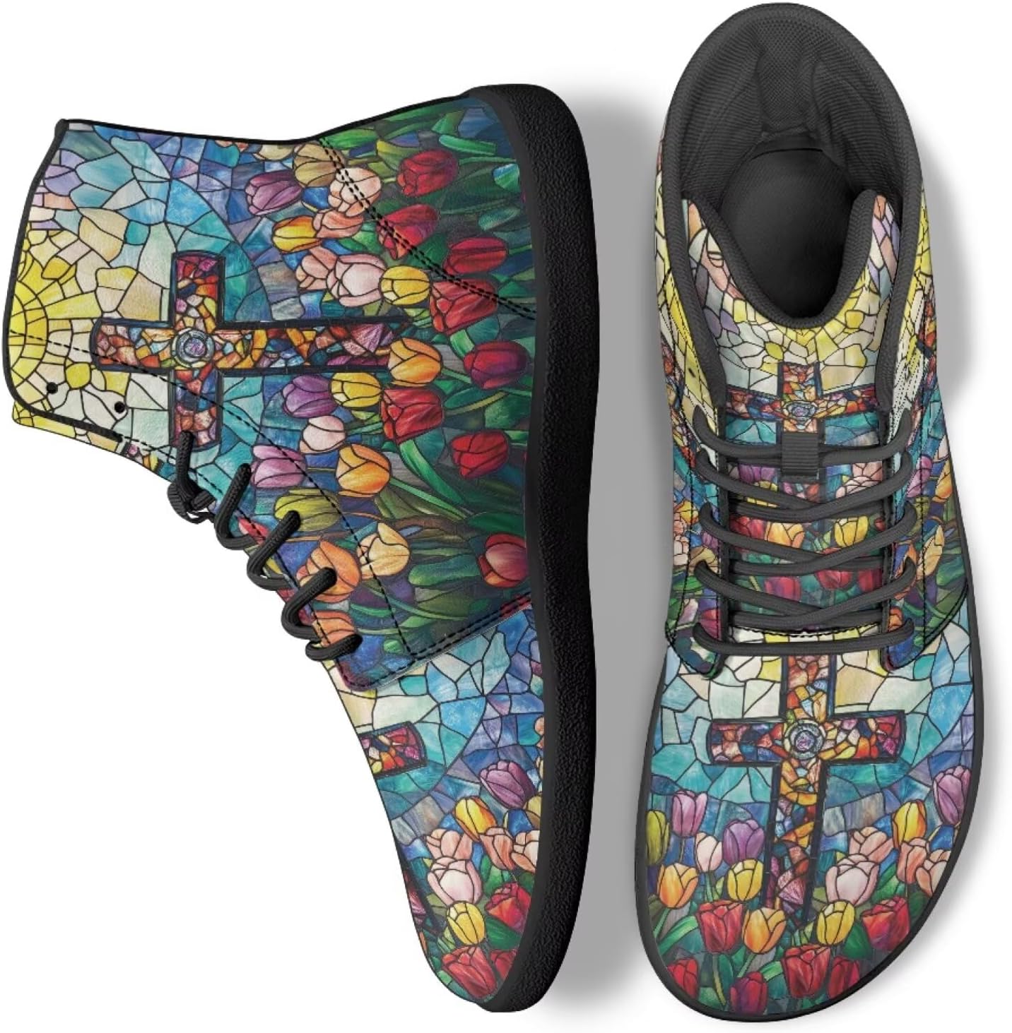 Женские высокие кроссовки для ходьбы из искусственной кожи, беговые, для фитнеса, с нескользящей подошвой Ecaestolph, Colorful Cross Flower
Женские высокие кроссовки для ходьбы из искусственной кожи, беговые, для фитнеса, с нескользящей подошвой Ecaestolph, Colorful Cross Flower