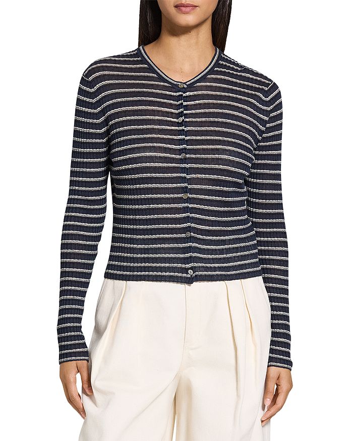 Короткий кардиган из льняной смеси Theory, синий
Короткий кардиган из льняной смеси Theory, синий