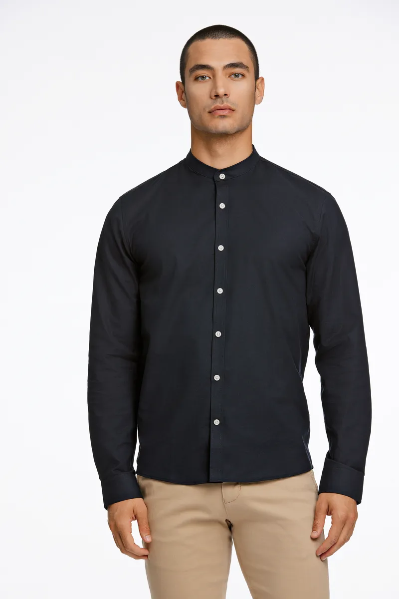 LINDBERGH рубашка с длинными рукавами и воротником стойкой, черный 
LINDBERGH рубашка с длинными рукавами и воротником стойкой, черный