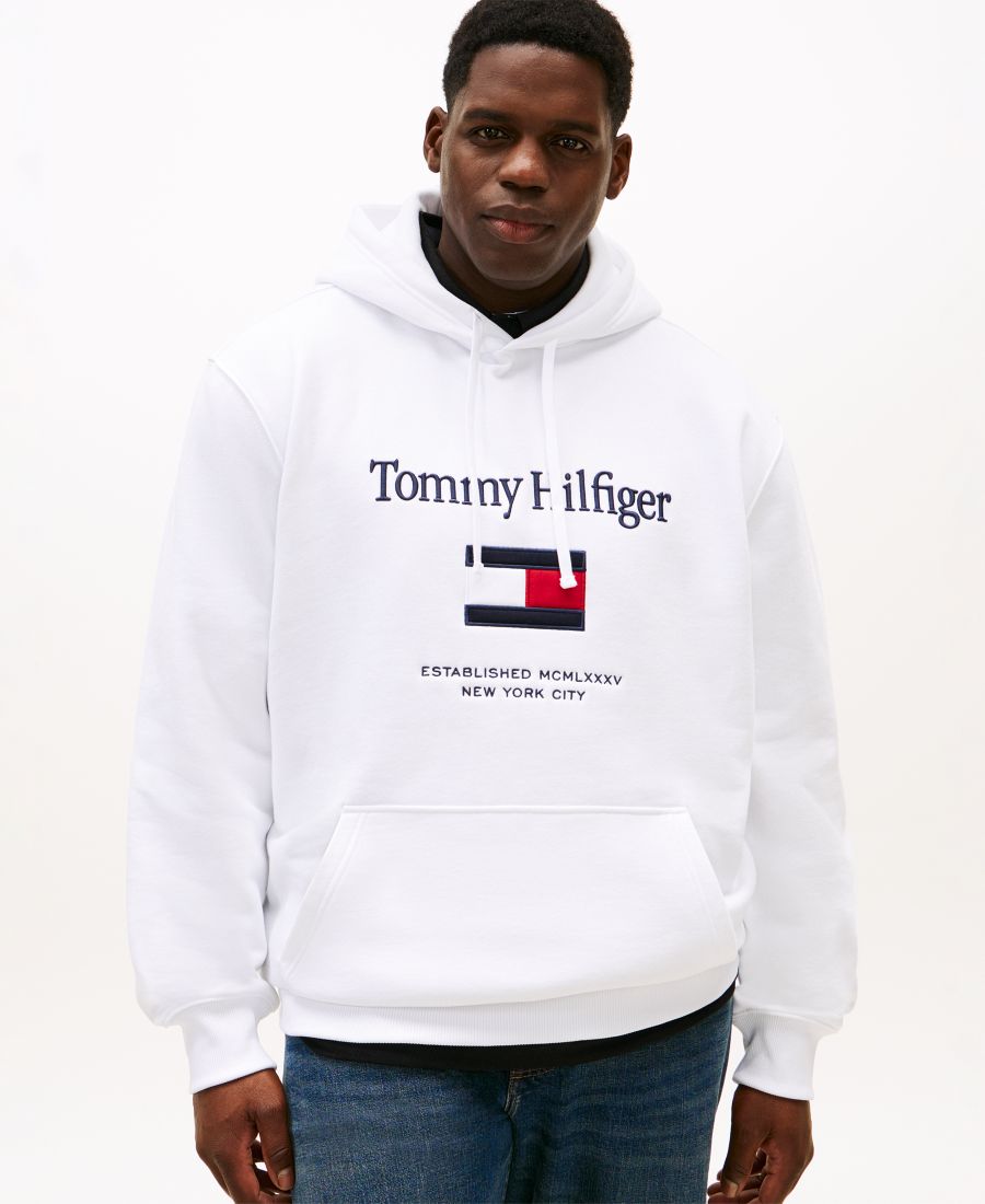 Мужская толстовка с капюшоном и вышитым флагом, больших размеров Tommy Hilfiger, White
Мужская толстовка с капюшоном и вышитым флагом, больших размеров Tommy Hilfiger, White