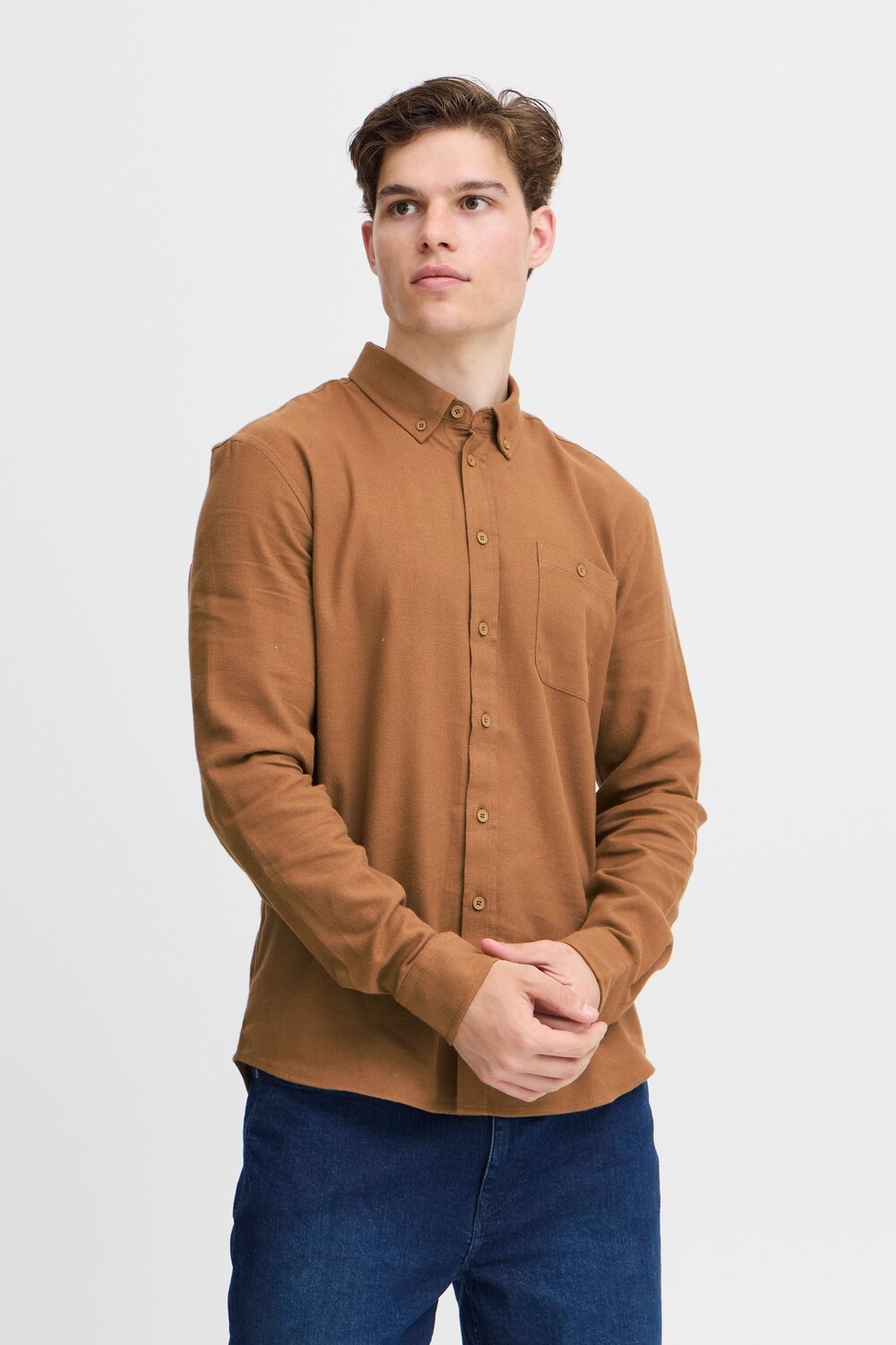 Повседневная рубашка с длинным рукавом Blend, коричневый 
Повседневная рубашка с длинным рукавом Blend, коричневый