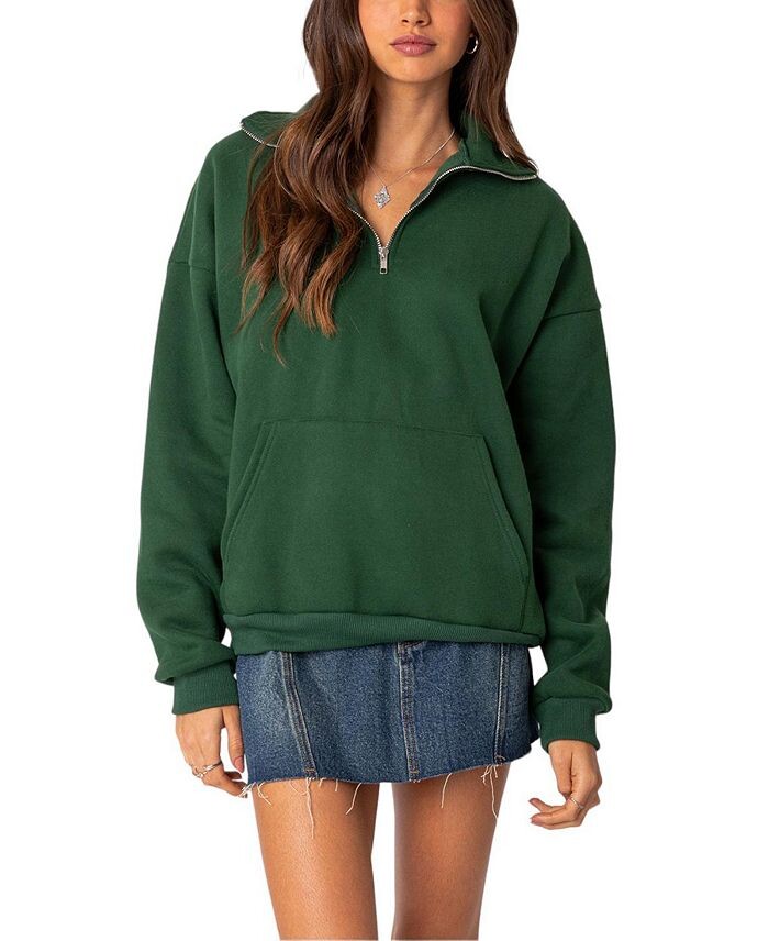 Толстовка оверсайз на молнии Edikted, зеленый
Толстовка оверсайз на молнии Edikted, зеленый