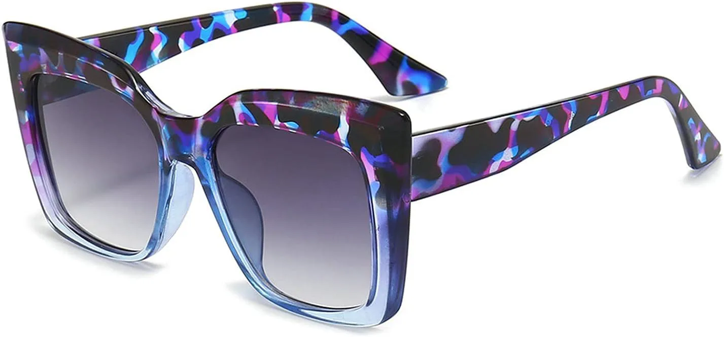 Солнцезащитные очки COTIA Fashion Oversized Cat Eye для женщин и мужчин, уникальный винтажный квадратный принт, защита от УФ-излучения UV400, Blue Leopard
Солнцезащитные очки COTIA Fashion Oversized Cat Eye для женщин и мужчин, уникальный винтажный квадратный принт, защита от УФ-излучения UV400, Blue Leopard