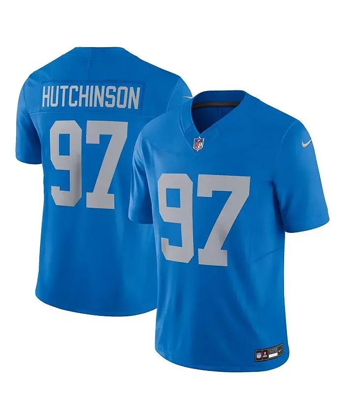 Мужская альтернативная лимитированная джерси Detroit Lions Vapor F.U.S.E. Aidan Hutchinson Nike, синий
Мужская альтернативная лимитированная джерси Detroit Lions Vapor F.U.S.E. Aidan Hutchinson Nike, синий