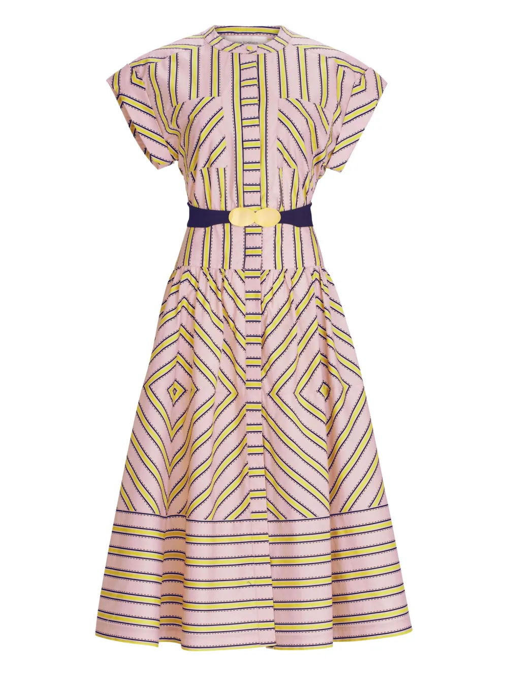 Полосатое платье миди с поясом Silvia Tcherassi, розовый
Полосатое платье миди с поясом Silvia Tcherassi, розовый