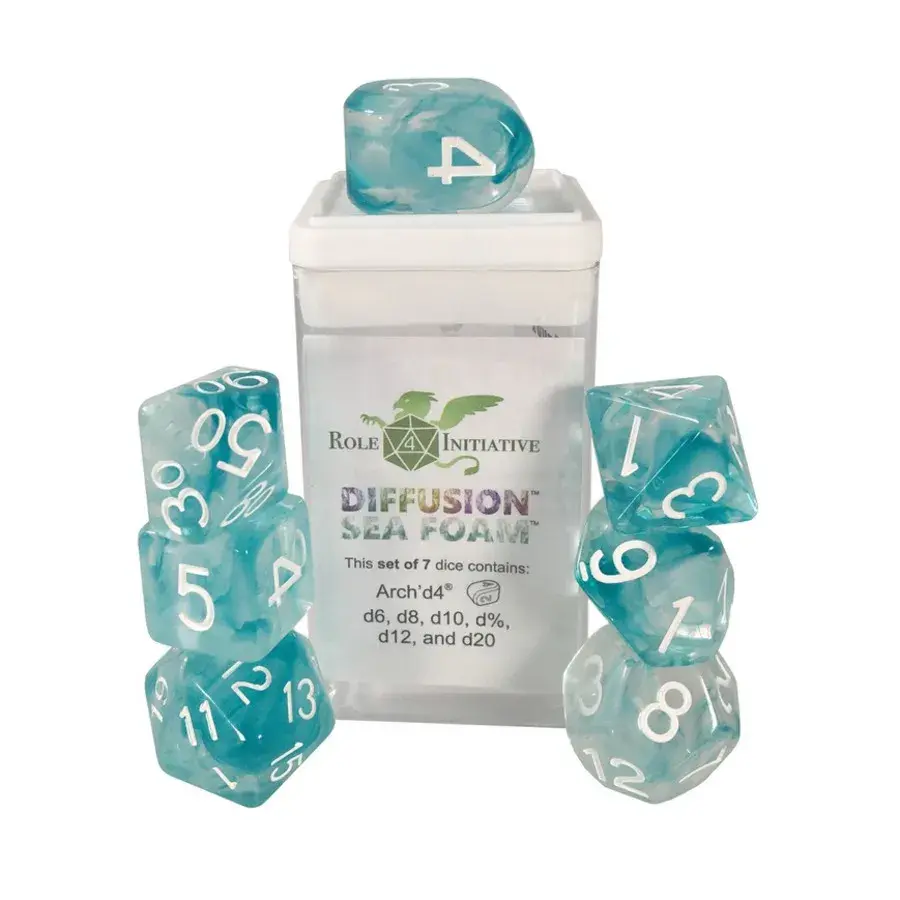 Многогранные игральные кости — морская пена, арка d4 с белыми цифрами (7), Game Dice - Diffusion (Role 4 Initiative)
Многогранные игральные кости — морская пена, арка d4 с белыми цифрами (7), Game Dice - Diffusion (Role 4 Initiative)
