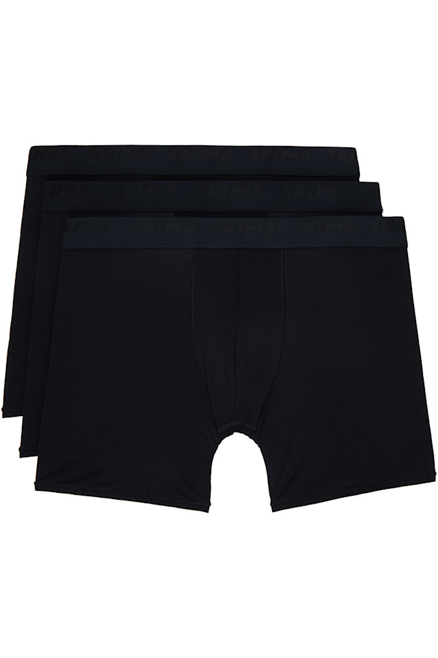 Три пары черных эластичных боксеров Skims длиной 5 дюймов Skims, цвет obsidian
Три пары черных эластичных боксеров Skims длиной 5 дюймов Skims, цвет obsidian