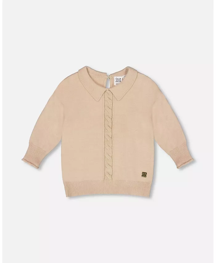 Вязаный свитер для девочки с рукавами 3/4, бежевый, детский Deux par Deux, коричневый/бежевый
Вязаный свитер для девочки с рукавами 3/4, бежевый, детский Deux par Deux, коричневый/бежевый