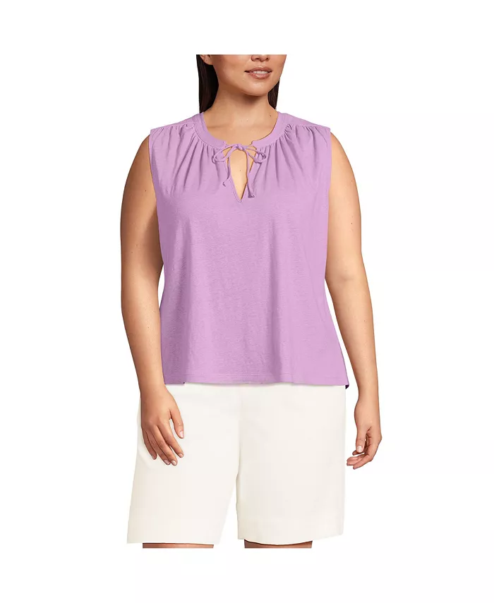 Женская майка-бомбер больших размеров из льняной смеси с вырезом-стойкой Lands' End, фиолетовый
Женская майка-бомбер больших размеров из льняной смеси с вырезом-стойкой Lands' End, фиолетовый