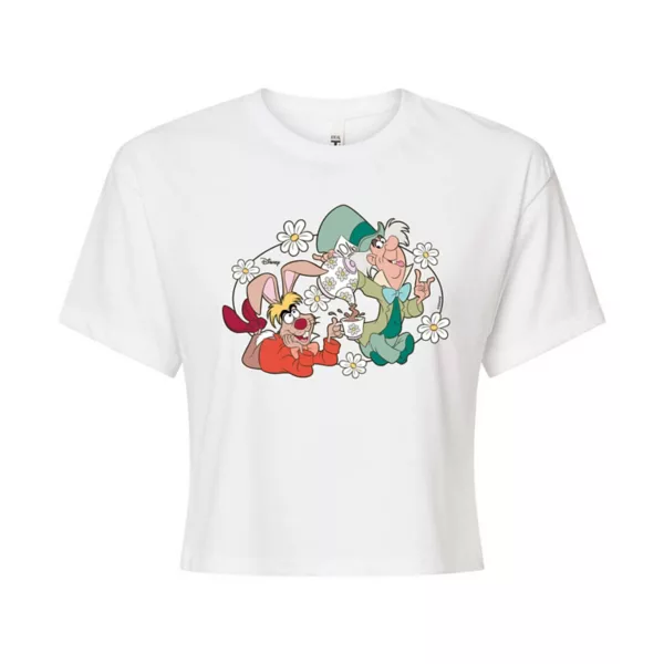 Укороченная футболка для юниоров «Алиса в стране чудес» с безумным шляпником и зайцем Disney, белый
Укороченная футболка для юниоров «Алиса в стране чудес» с безумным шляпником и зайцем Disney, белый