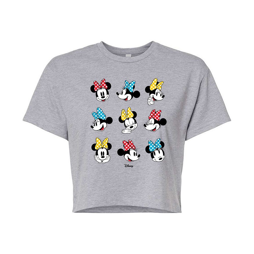 Укороченная футболка в горошек с бантом Disney's Minnie Mouse Juniors, цвет Heather Gray 
Укороченная футболка в горошек с бантом Disney's Minnie Mouse Juniors, цвет Heather Gray
