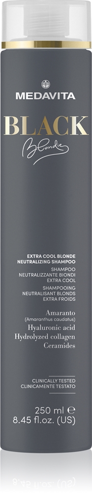 Черный блонд экстра холодный блонд нейтрализующий медный шампунь для волос Medavita, 250 мл
Черный блонд экстра холодный блонд нейтрализующий медный шампунь для волос Medavita, 250 мл