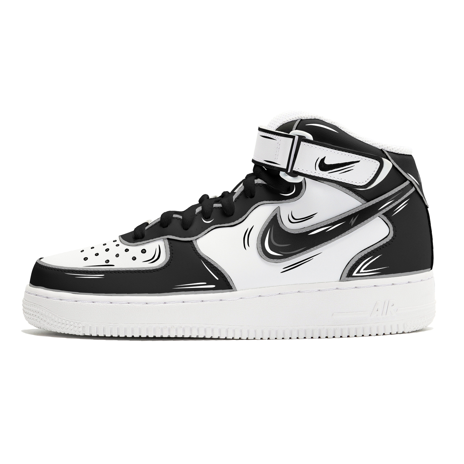 Nike Air Force 1 Coverage Противоскользящие и износостойкие мид-топ скейтбордские кроссовки Мужские Белый Черный
Nike Air Force 1 Coverage Противоскользящие и износостойкие мид-топ скейтбордские кроссовки Мужские Белый Черный
