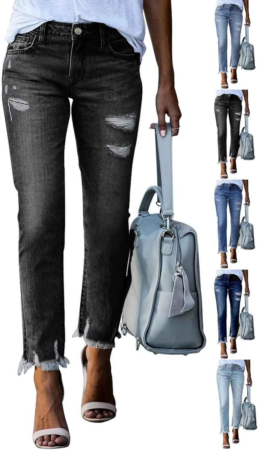 Женские рваные джинсы прямого кроя с высокой посадкой и потертым краем chaktkglok
Женские рваные джинсы прямого кроя с высокой посадкой и потертым краем chaktkglok