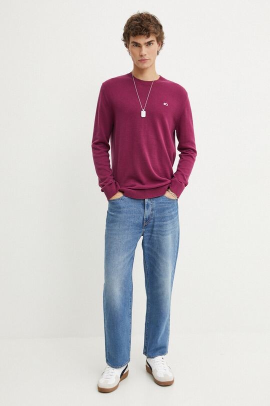 Хлопковый свитер Tommy Jeans, фиолетовый 
Хлопковый свитер Tommy Jeans, фиолетовый