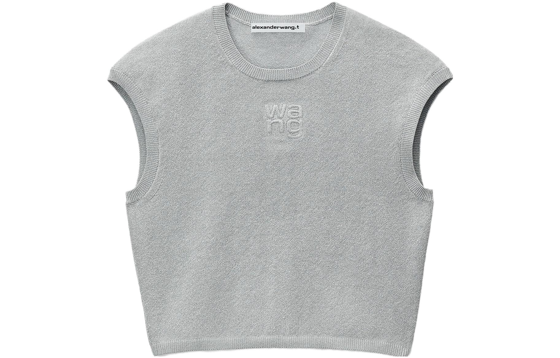 Короткий топ без рукавов Alexander Wang, серебро
Короткий топ без рукавов Alexander Wang, серебро