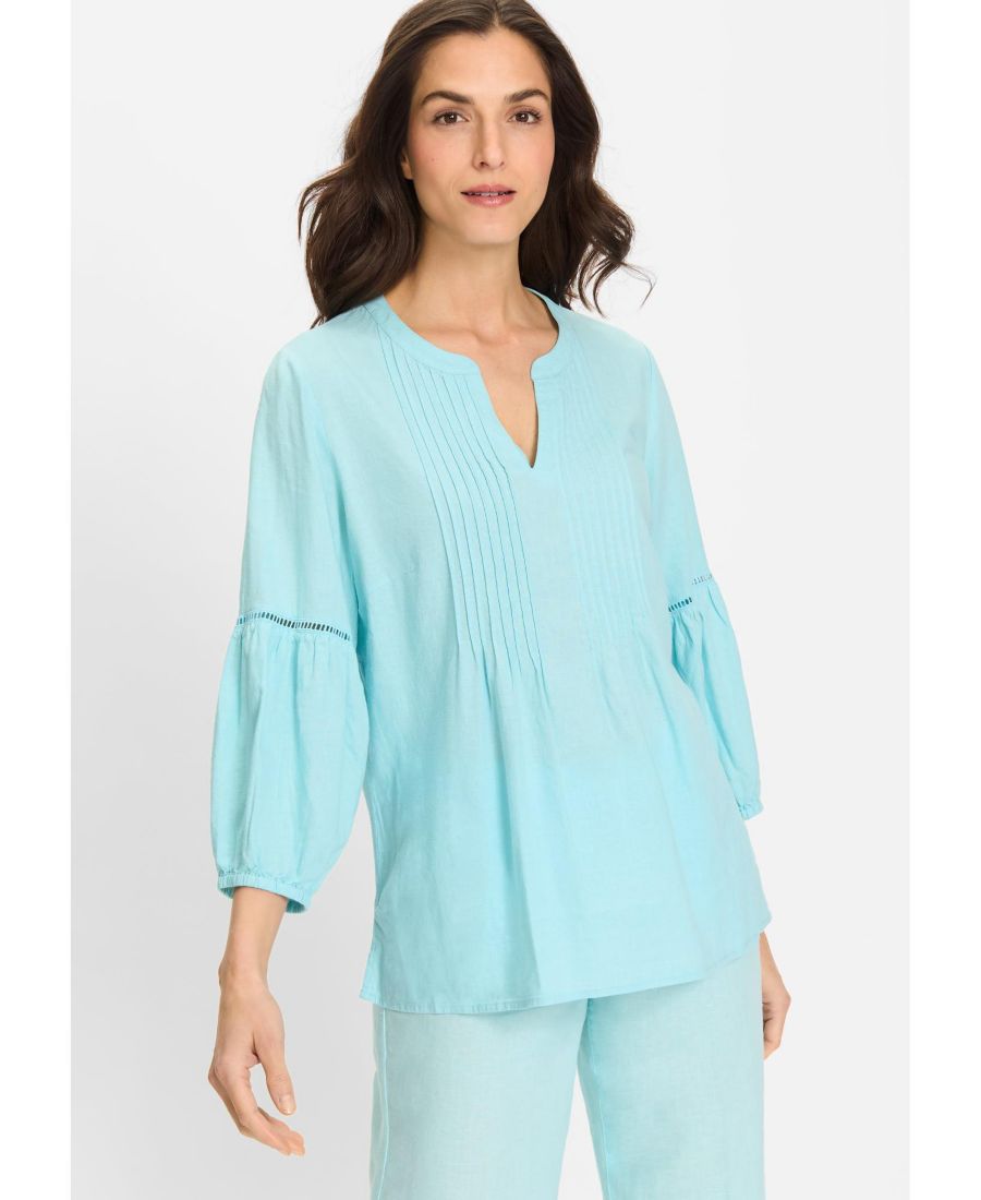 Женская блузка в стиле бохо из льняной смеси Olsen, Aqua mint
Женская блузка в стиле бохо из льняной смеси Olsen, Aqua mint
