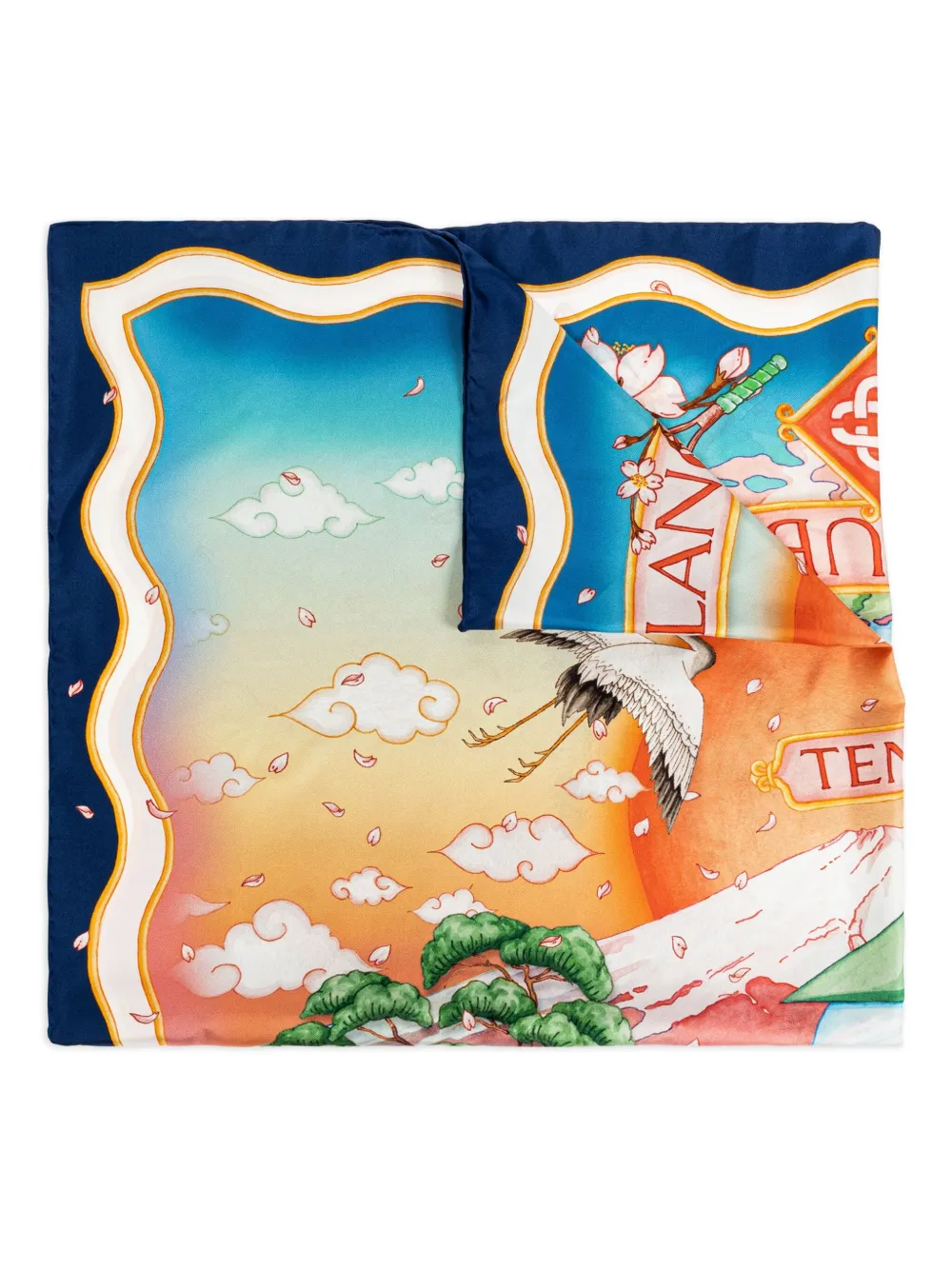 Шелковый платок с цветочным принтом Casablanca, синий
Шелковый платок с цветочным принтом Casablanca, синий