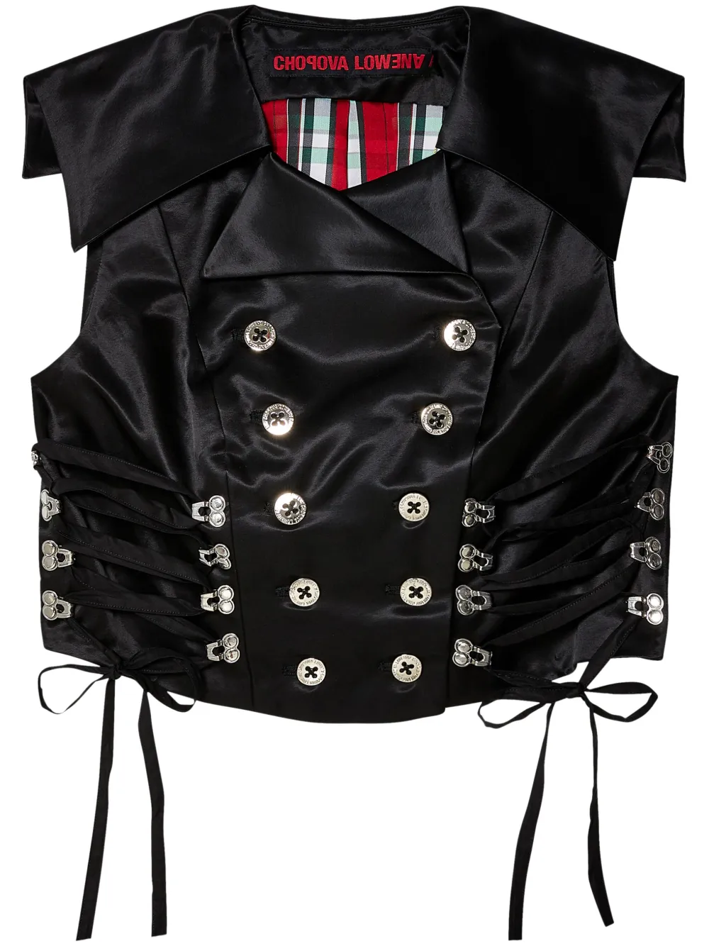 Атласный жилет со шнуровкой Chopova Lowena, черный
Атласный жилет со шнуровкой Chopova Lowena, черный