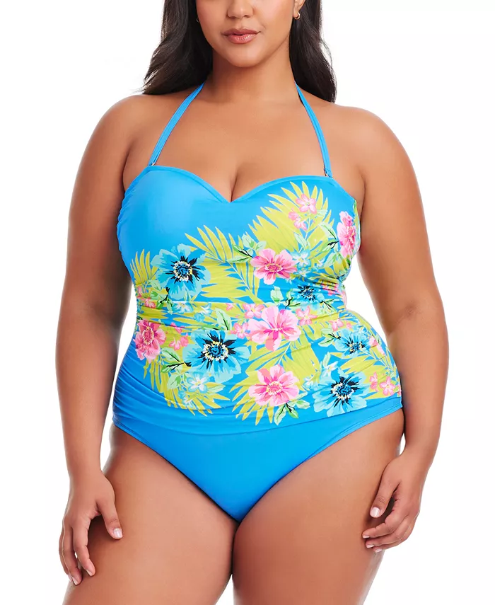 Купальник Plus Size Lets Get Away с присборенной деталью Bleu by Rod Beattie, мультиколор 
Купальник Plus Size Lets Get Away с присборенной деталью Bleu by Rod Beattie, мультиколор