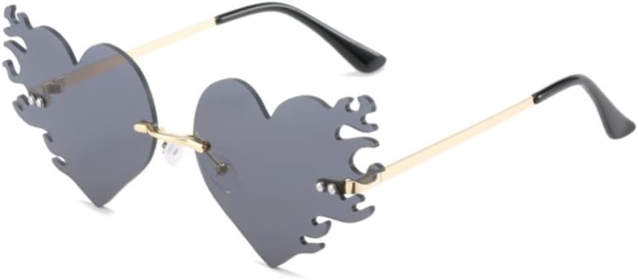 Солнцезащитные очки ENTHYI Melting Heart Flame для женщин и мужчин. Модные очки без оправы для вечеринок и выпускных балов. Оригинальные очки с изображением сердца, огня и пламени, Black
Солнцезащитные очки ENTHYI Melting Heart Flame для женщин и мужчин. Модные очки без оправы для вечеринок и выпускных балов. Оригинальные очки с изображением сердца, огня и пламени, Black