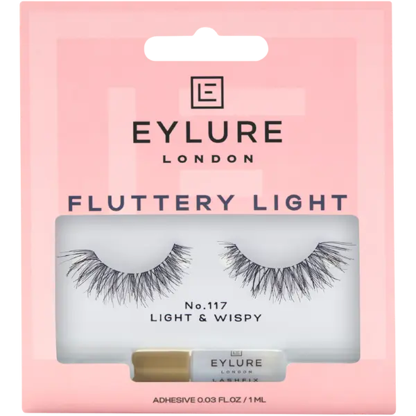 Накладные ресницы с клеем, эффект заполнения 117, 2 шт. / 1 уп. Eylure Fluttery light
Накладные ресницы с клеем, эффект заполнения 117, 2 шт. / 1 уп. Eylure Fluttery light