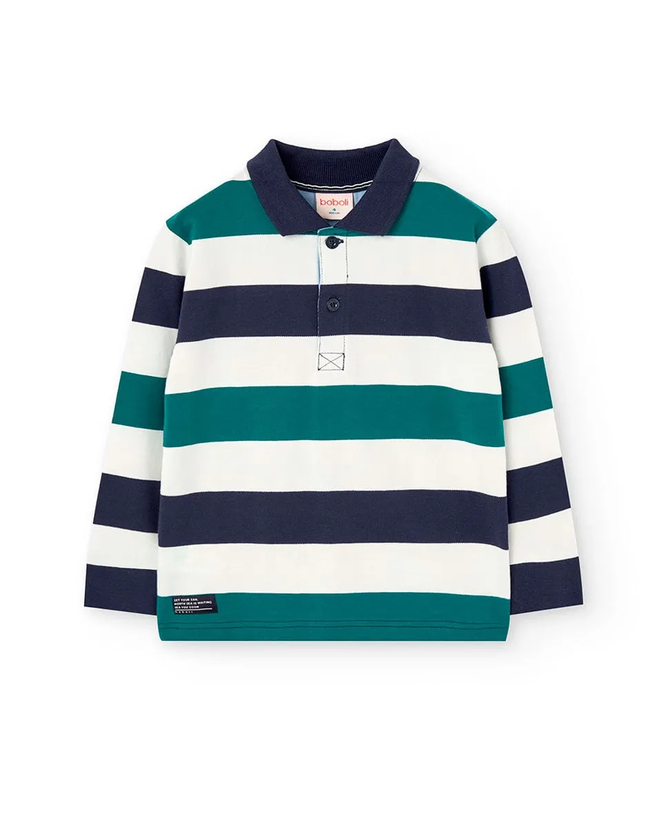 Детский поло с длинным рукавом в полоску Boboli, зеленый/темно-синий
Детский поло с длинным рукавом в полоску Boboli, зеленый/темно-синий