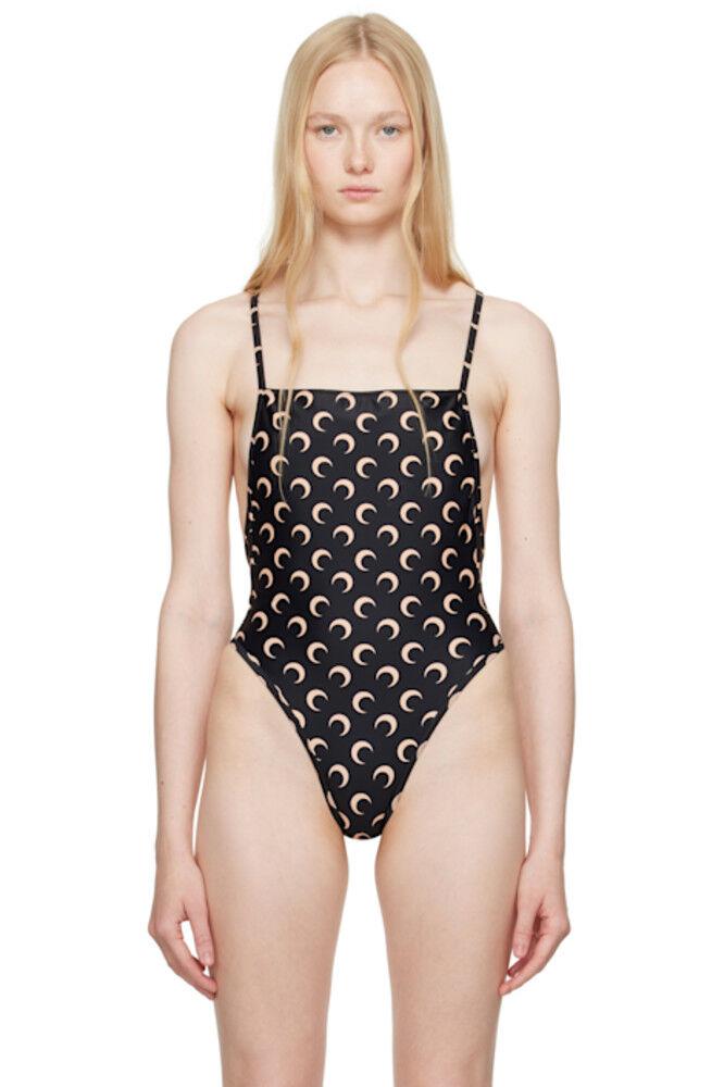 Слитный купальник из черного и бежевого джерси Marine Serre
Слитный купальник из черного и бежевого джерси Marine Serre