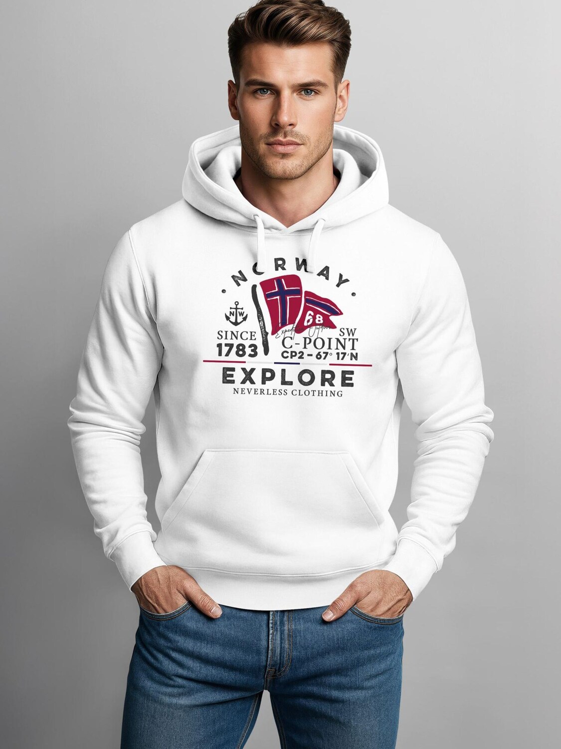 Neverless Толстовка 'Norway Explore' в белом цвете
Neverless Толстовка 'Norway Explore' в белом цвете
