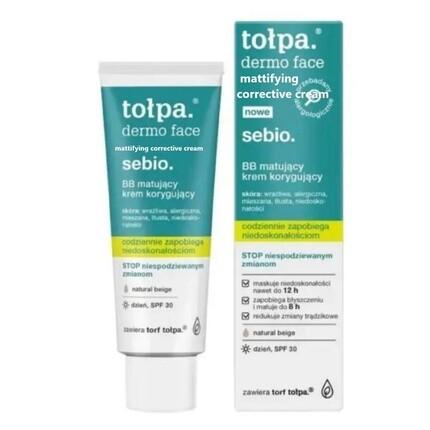 Tolpa Dermo Face Sebio Bb Матирующий корректирующий крем с SPF 30 40 мл, Toе‚Pa
Tolpa Dermo Face Sebio Bb Матирующий корректирующий крем с SPF 30 40 мл, Toе‚Pa