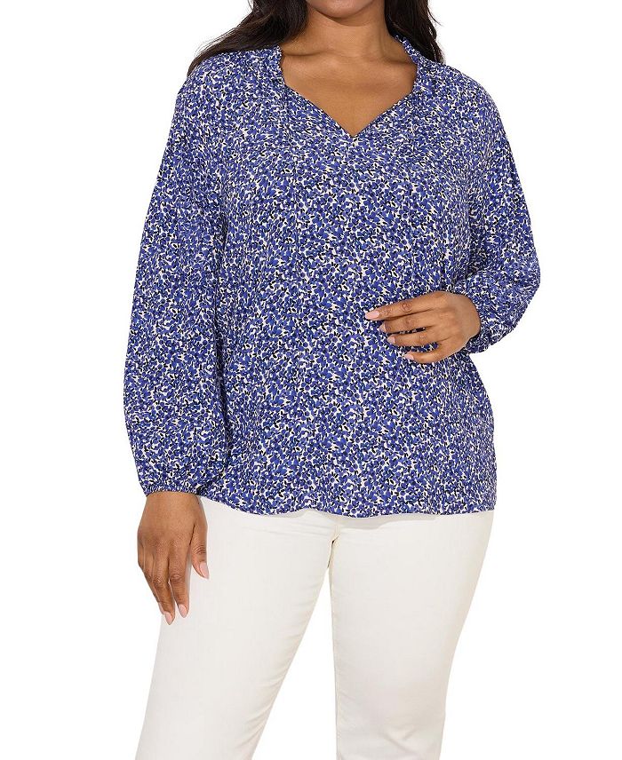 Блузка с рюшами и рукавом реглан Ditsy Live Unlimited, синий
Блузка с рюшами и рукавом реглан Ditsy Live Unlimited, синий