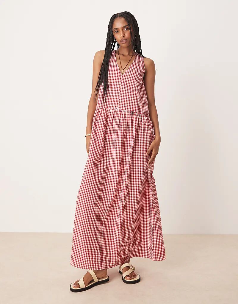 Платье макси ASOS DESIGN с бантом на спине в красную клетку
Платье макси ASOS DESIGN с бантом на спине в красную клетку