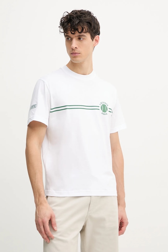 Хлопковая футболка Lacoste, белый 
Хлопковая футболка Lacoste, белый